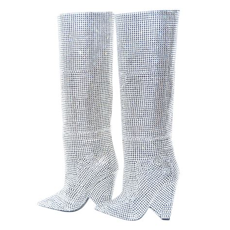 ysl niki boots crystal|YSL platform boots.